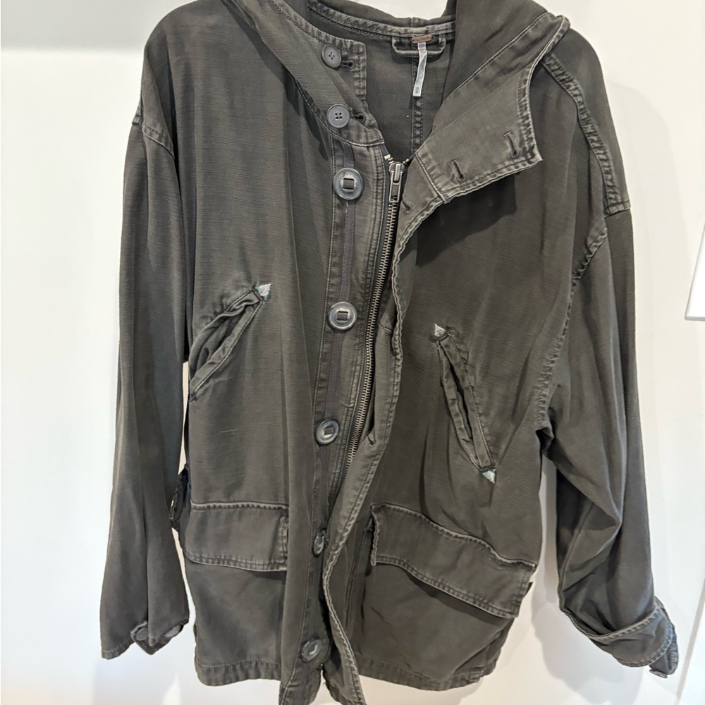 Free People Dark Gray Utility Jacket